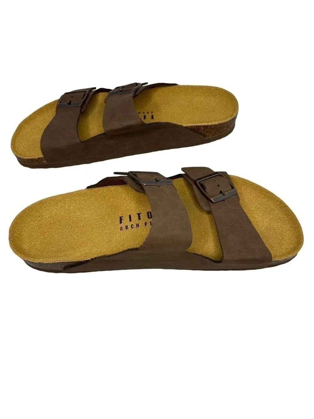 Fitory Arch Pro 2.0 Men’s Brown Sandals Size 11 Adjustable Buckle Comfort Slides